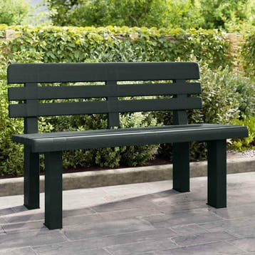 vidaXL Tuinbankje 110x52x71 cm polypropeen groen, Verzenden, Nieuw, Kunststof