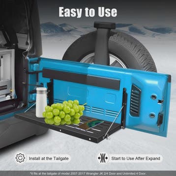 Opvouwbare Achterklep Tafel en Bagagerek voor Jeep Wrangler, Verzenden, Nieuw