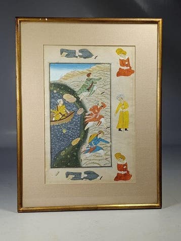 Miniatuur schilderkunst in Qajar-stijl / neo-Safavidische, Antiek en Kunst