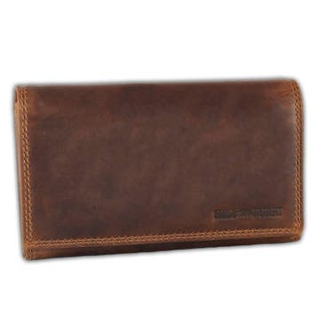 HillBurry Leren Dames Overslag Portemonnee – Vintage Bruin, Verzenden, Nieuw, Overige merken, Leer