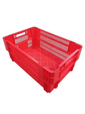 Nestbare Stapelkrat, 600x400x350 mm, euronorm, rood, Ophalen of Verzenden