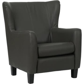 Set van 2 Leren fauteuils Hug - Toledo Antracite, Nieuw, Ophalen of Verzenden, 75 tot 100 cm, Leer
