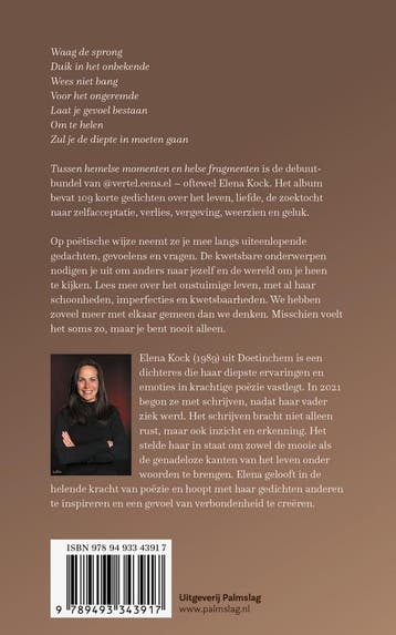 Tussen hemelse momenten en helse fragmenten 9789493343917, Boeken, Gedichten en Poëzie, Verzenden, Zo goed als nieuw, Elena Kock