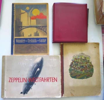 Duitsland - Oud erfenislot met Zeppelin-sigarettenkaarten,, Verzamelen, Gelopen