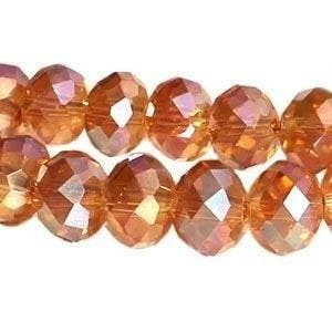 15 x Topfacet kralen 8x6 mm Light Rose Gold (Glaskralen), Ophalen of Verzenden, Nieuw, Kraal
