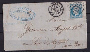 Frankrijk 1862 - Napoléon 20c Type I met afstempeling in een, Gestempeld