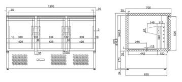 Combisteel Koelwerkbank | 400L | 3 Deuren 1/1 GN | +2°C/+8°C, Ophalen of Verzenden, Nieuw