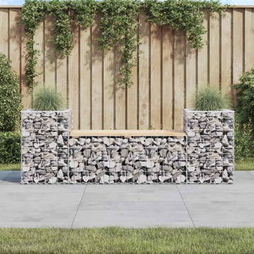 vidaXL Tuinbank schanskorfontwerp 183x41x60,5 cm massief, Verzenden, Nieuw