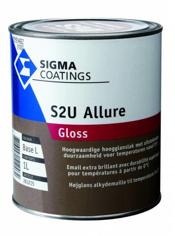 Sigma S2U Allure Gloss - Wit - 0,5 liter (Lakverf), Wit, Nieuw, Ophalen of Verzenden, Lak