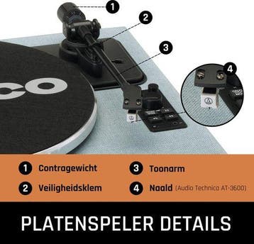 2dekans | Lenco Platenspeler met Bluetooth - Vier ingebouwde, Ophalen of Verzenden, Zo goed als nieuw