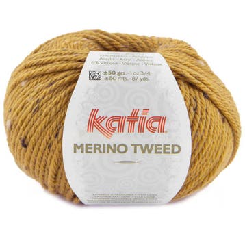Katia Merino Tweed - 318 mosterdgeel - Merinogaren, Ophalen of Verzenden, Nieuw