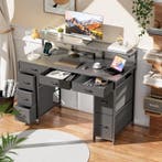 Bureau - Computertafel - Computerbureau - 120x50 cm - Grijs, Huis en Inrichting, Bureaus, Verzenden, Zo goed als nieuw