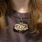 Antiek gouden hanger van een horlogesleutel (voor aan een..., Ophalen of Verzenden, Gebruikt, Goud, Overige merken