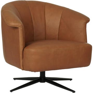 Leren draaifauteuil Embrace, Huis en Inrichting, Fauteuils, Eigentijds, Klassiek, Modern, Romantisch, Nieuw, Ophalen of Verzenden