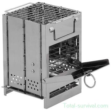 Fox outdoor Buitenkachel RVS, Rocket Stove, Compact op..., Caravans en Kamperen, Kampeergereedschap, Ophalen of Verzenden, Nieuw