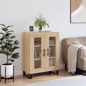 vidaXL Dressoir 69,5x34x90 cm bewerkt hout sonoma, Huis en Inrichting, Kasten | Dressoirs, Verzenden, Nieuw, 50 tot 100 cm, 25 tot 50 cm