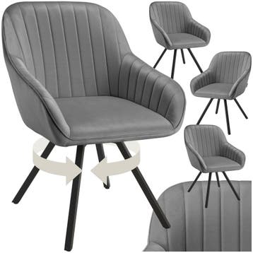 Draaibare fluwelen stoel Snug, gestoffeerd, Huis en Inrichting, Stoelen, Verzenden, Nieuw
