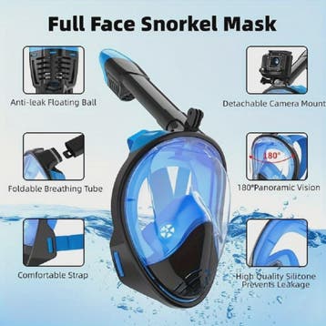 Full Face Snorkelmasker met Afneembare Camera Mount - Anti-c, Verzenden, Nieuw