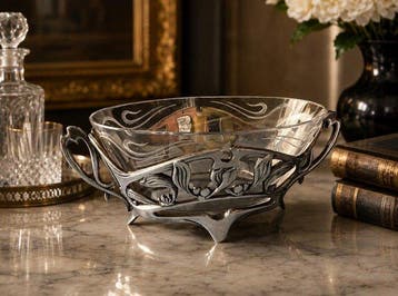 Gallia, Christofle - Jardinière - Verzilverd, Glas