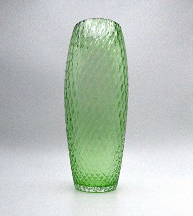 Egermann - Vaas - Glas - Vaas Karo groen, Antiek en Kunst, Antiek | Glas en Kristal