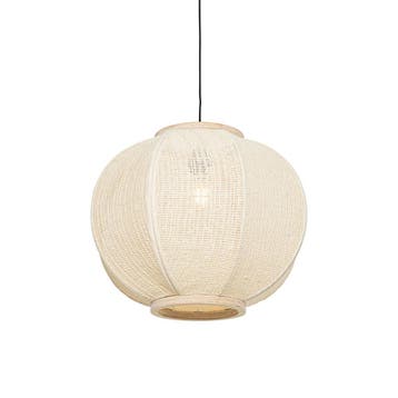 Smart hanglamp naturel stof 48 cm incl. Wifi G95 - Rob, Verzenden, Nieuw, Oosters