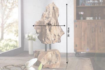 Massief teakhouten ornament FLAME 30-40cm drijfhout, Huis en Inrichting, Woonaccessoires | Overige, Ophalen of Verzenden, Nieuw
