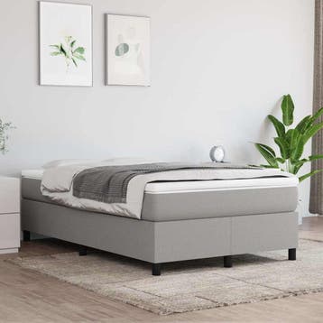 vidaXL Boxspring bed 120x200 cm stof lichtgrijs, Verzenden, Nieuw, Twijfelaar, 120 cm
