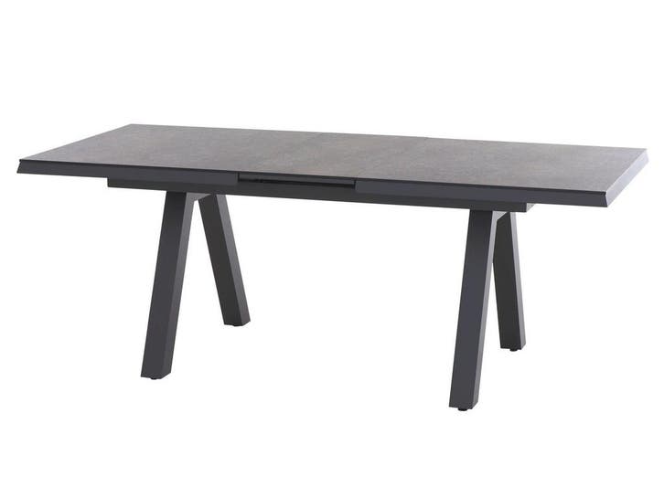 Tuintafel Lessina Uitschuifbaar 200-260 x 100 cm - Antraciet, Tuin en Terras, Tuintafels, Ophalen of Verzenden