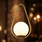 Hanglamp | BALI | 1x E27 | Ø15cm | Goud | Druppel, Ophalen of Verzenden, Nieuw, Metaal, 50 tot 75 cm