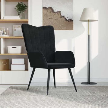 vidaXL Relaxstoel fluweel zwart, Verzenden, Nieuw