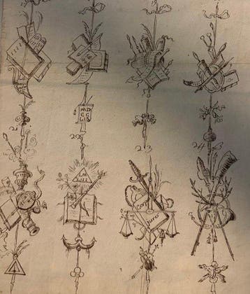 Europese school (XVIII) - Raccolta di trofei allegorici