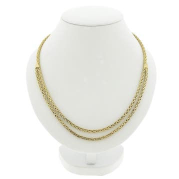 Gouden vossenstaart schakelcollier (Ketting), Ophalen of Verzenden, Gebruikt, Goud, Goud