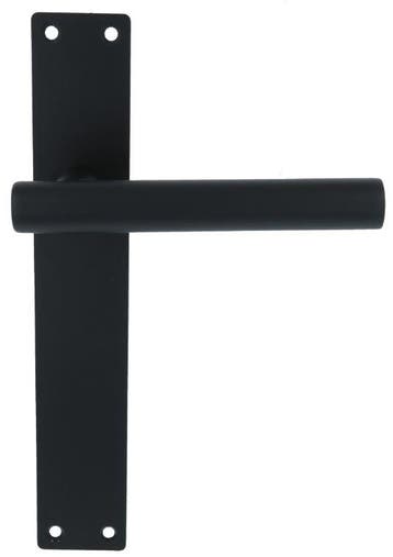 Deurklink Brenda op schild Rechthoekig blind rvs/mat zwart, Verzenden, Nieuw