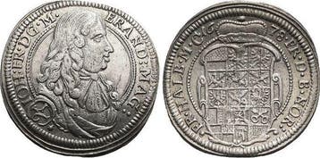 1/6 taler, daalder 1678 Brandenburg-ansbach Johann Friedr..., Verzenden
