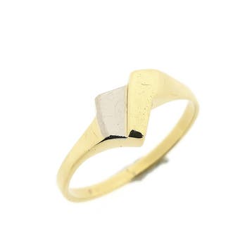 Bicolor gouden ring, Gebruikt, Ophalen of Verzenden, 17 tot 18, Dame