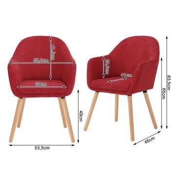 Nieuw Eetkamerstoel met Armleuning – Corduroy Design, Verzenden, Nieuw, Eén