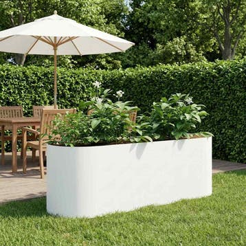 vidaXL Verhoogd Tuinbed Wit 120 x 40 x 40 cm, Verzenden, Minder dan 60 cm, Nieuw, Metaal
