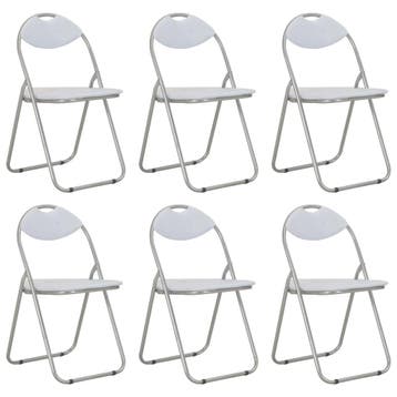 vidaXL Eetkamerstoelen inklapbaar 6 st kunstleer wit, Verzenden, Nieuw, Wit