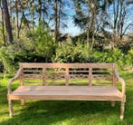 Stationsbank 190cm breed massief teakhout, Tuin en Terras, Ophalen of Verzenden, Nieuw, Hout