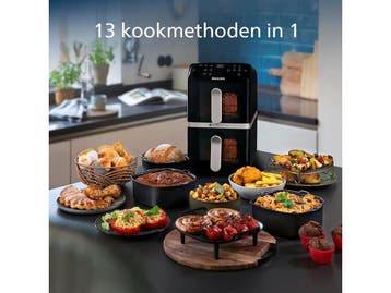 Philips 4000 Series NA461/00 - Dual-Stacked Dubbele Airfryer, Verzenden, Zo goed als nieuw