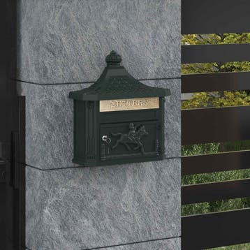vidaXL Wandgemonteerde brievenbus met opslag Groen 40,5 x 16, Verzenden, Nieuw