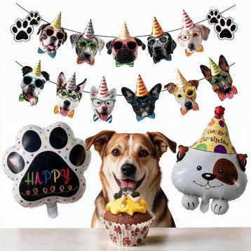 Honden cadeau met muffin blauw en gelukspoppetje, Ophalen of Verzenden, Nieuw, Overige typen