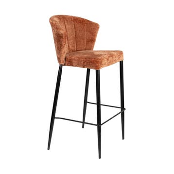 *WOONWINKEL* Dutchbone Georgia Terra Barkruk Vintage Velvet, Verzenden, Nieuw