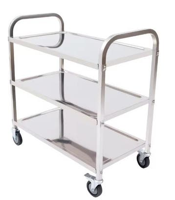 RVS Serveerwagen met 3 Lagen en Wielen – 85×45×90 cm, Huis en Inrichting, Verzenden, Nieuw