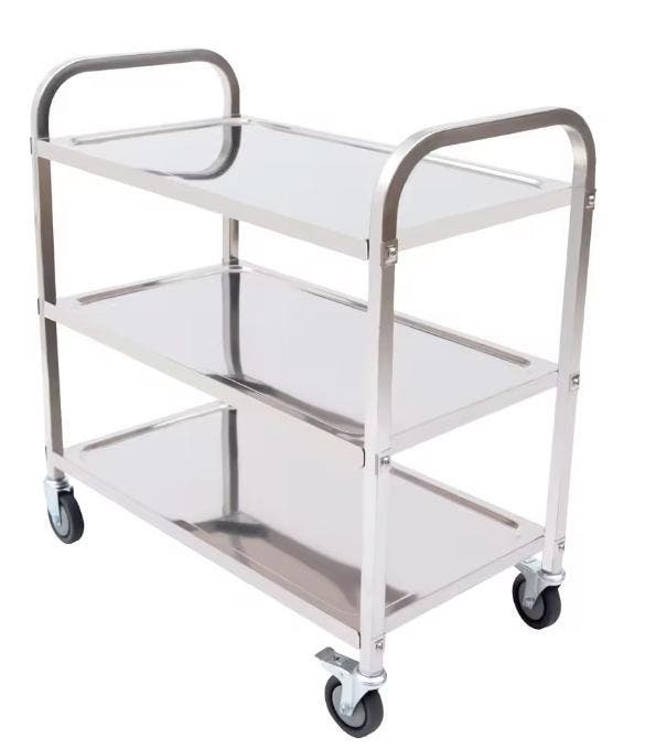 RVS Serveerwagen met 3 Lagen en Wielen – 85×45×90 cm, Huis en Inrichting, Tafels | Eettafels, Nieuw, Verzenden