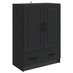 vidaXL Dressoir met lade Zwart 66 x 34,5 x 92 cm Bewerkt, Huis en Inrichting, Kasten | Dressoirs, Verzenden, Nieuw, Overige houtsoorten