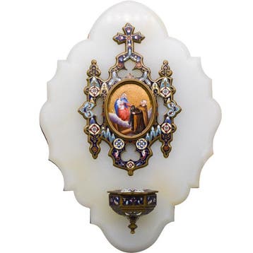Wijwatervat - 1910-1920 - Champlevé-emaille, Antiek en Kunst