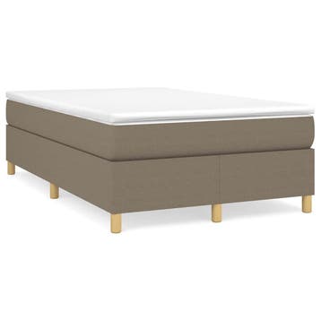 vidaXL Boxspring met matras stof taupe 120x190 cm, Verzenden, Nieuw, 190 cm of minder, Twijfelaar