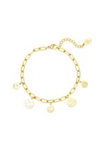 Armband meerdere smileys Goud kleur Stainless Steel, Sieraden, Tassen en Uiterlijk, Armbanden, Verzenden, Nieuw