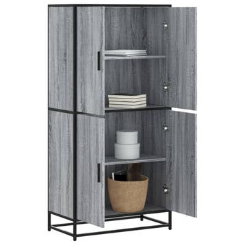 vidaXL buffetkast 68x35x139 cm bewerkt hout grijs sonoma, Minder dan 50 cm, Verzenden, Nieuw, Minder dan 100 cm